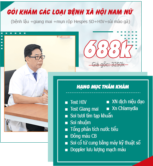 gói khám các loại bệnh xã hội nam nữ